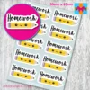 homework book journal label cover stickers
