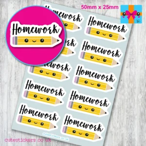 homework book journal label cover stickers