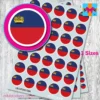 Liechtensein round flag stickers 3 sizes