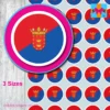 ROUND Lanzarote Flag Stickers
