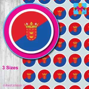 ROUND Lanzarote Flag Stickers