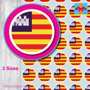 ROUND Majorca Flag Stickers