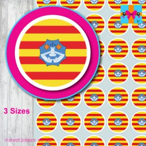 ROUND Menorca Flag Stickers