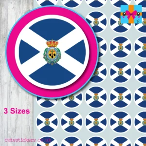 ROUND Tenerife Flag Stickers