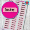 Sunday planner stickers