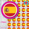 round spain spanish flag stickers 3 sizes