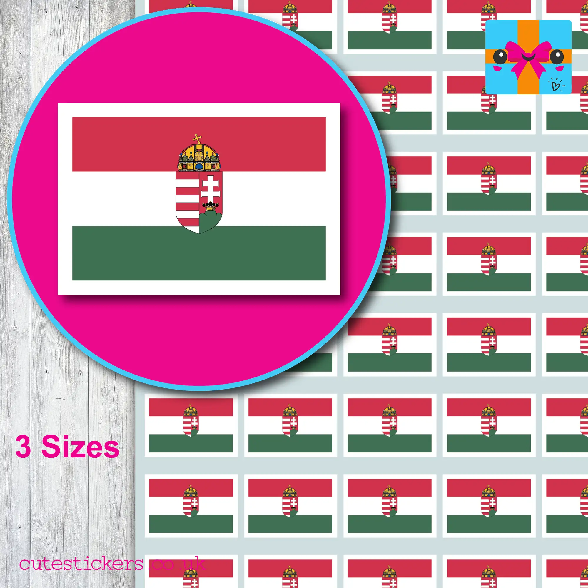 HUNGARY UNOFFOCIAL STATE FLAG STICKERS