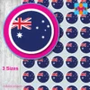 ROUND AUSTRALIAN Flag STICKERS 3 SIZES