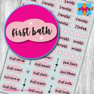 baby milestones planner stickers PINK