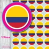 cOLOMBIA ROUND Flag Stickers 20mm