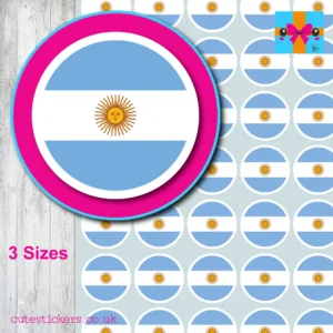 round ARGENTINA flag stickers