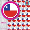 round CHILE flag stickers
