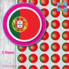 round PORTUGAL flag stickers