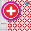 round SWITZERLAND flag stickers