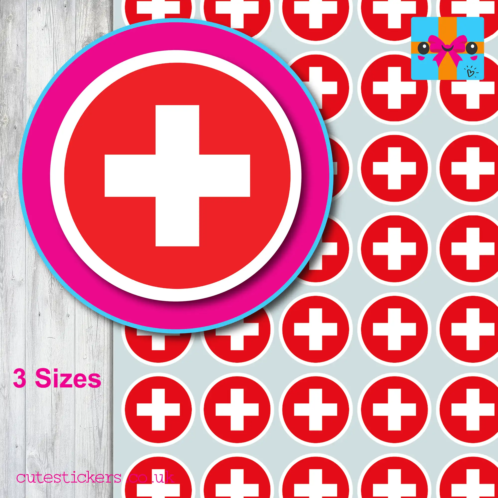 round SWITZERLAND flag stickers