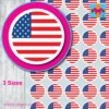 round USA America US flag stickers