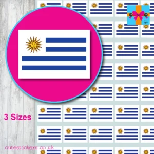 uruguay flag stickers 3 sizes