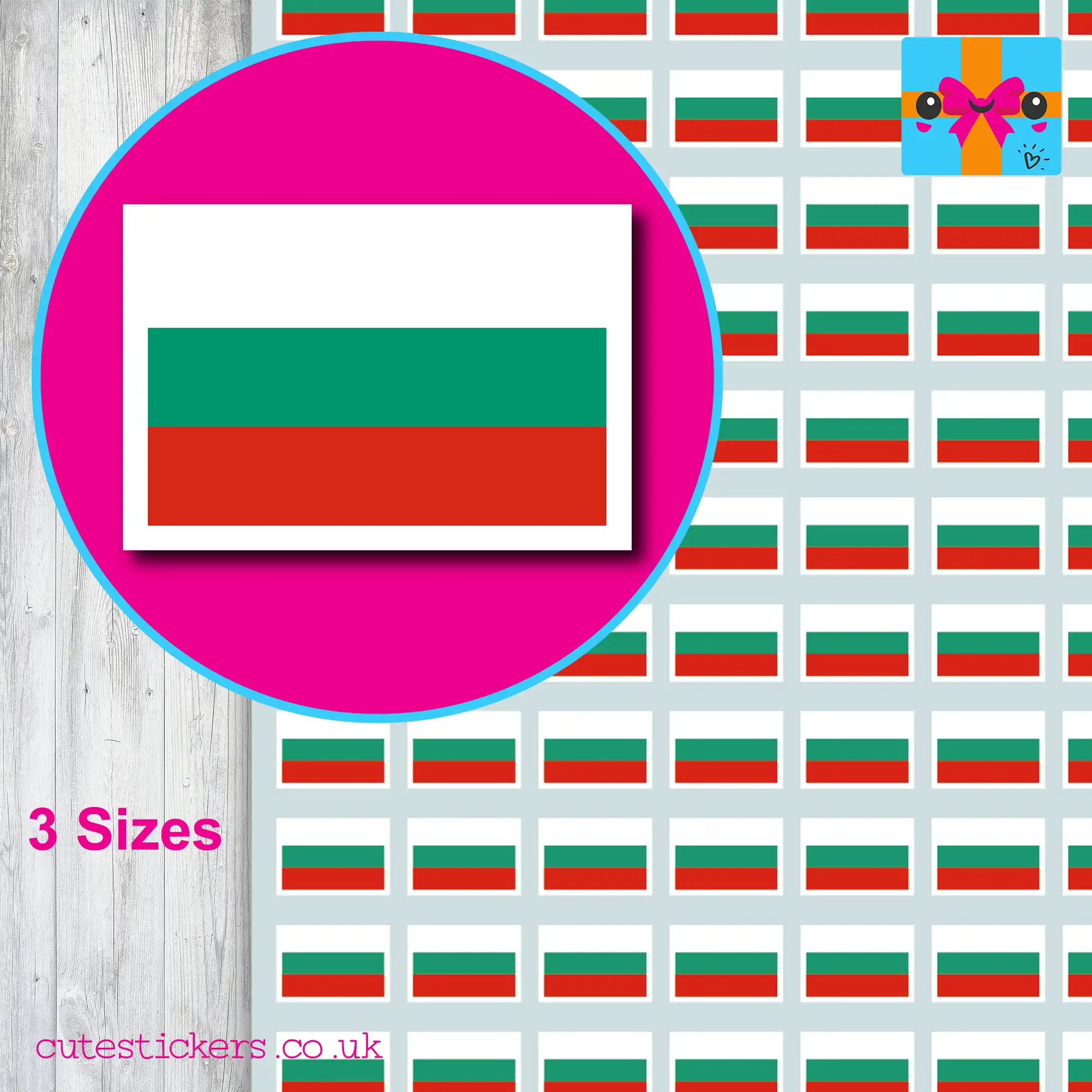 Bulgaria Flag Stickers 3 sizes