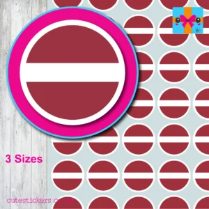 Round Latvia Flag Stickers 3 sizes