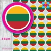 Round Lithuania Flag Stickers 3 sizes