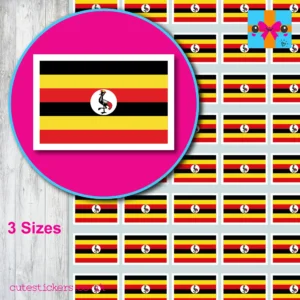 Uganda Flag Stickers 3 sizes