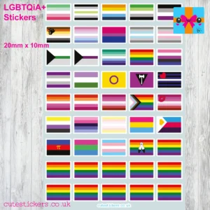 lgbtqia+ flag stickers 20mm