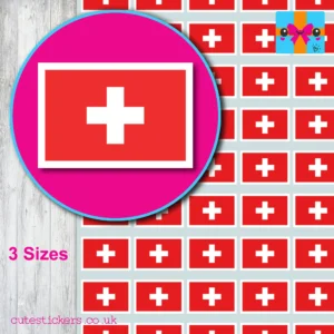 switzerland flag stickers 3 sizes