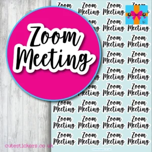 Zoom meeting planner stickers