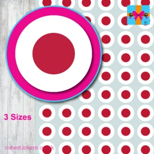 round Japan Japanese flag stickers 3 sizes
