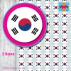 round south korea flag stickers 3 sizes