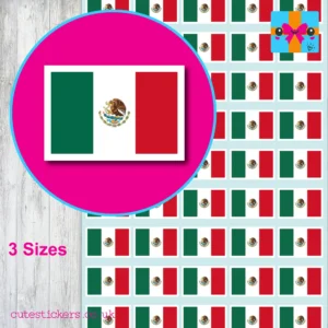 Mexico Mexican Flag Stickers 3 Sizes