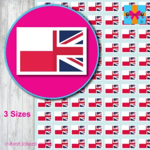 Poland Union Jack Flag Stickers 3 Sizes
