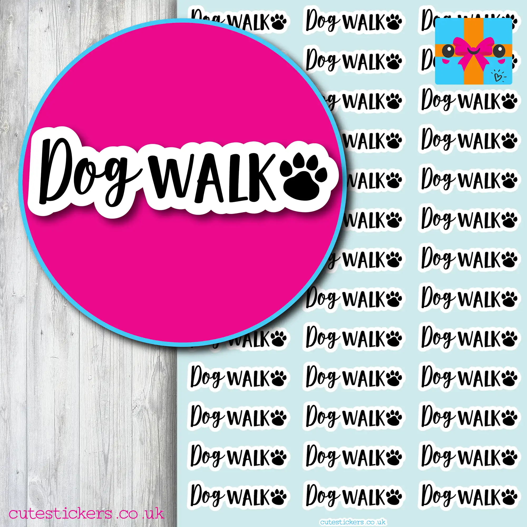 dog walk reminder planner stickers