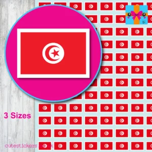 Tunisia Tunisian Flag Stickers 3 Sizes