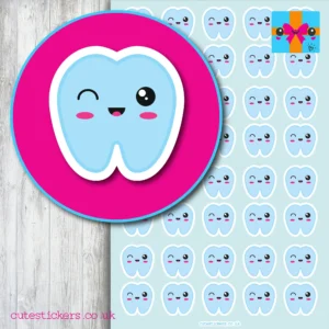 blue teeth tooth fairy planner stickers
