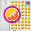 Bhutan ROUND flag stickers 6 sizes