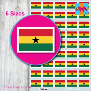 Ghana Flag Stickers 6 sizes