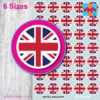 ROUND United Kingdom Union Jack flag stickers 6 sizes