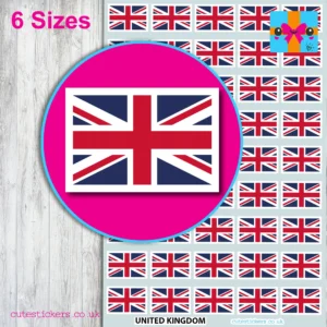 United Kingdom Union Jack flag stickers 6 sizes
