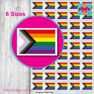 Inclusive Progress Pride Flag stickers 6 Sizes