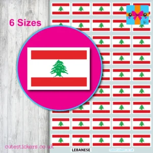 Lebanese Lebanon Flag Stickers 6 sizes