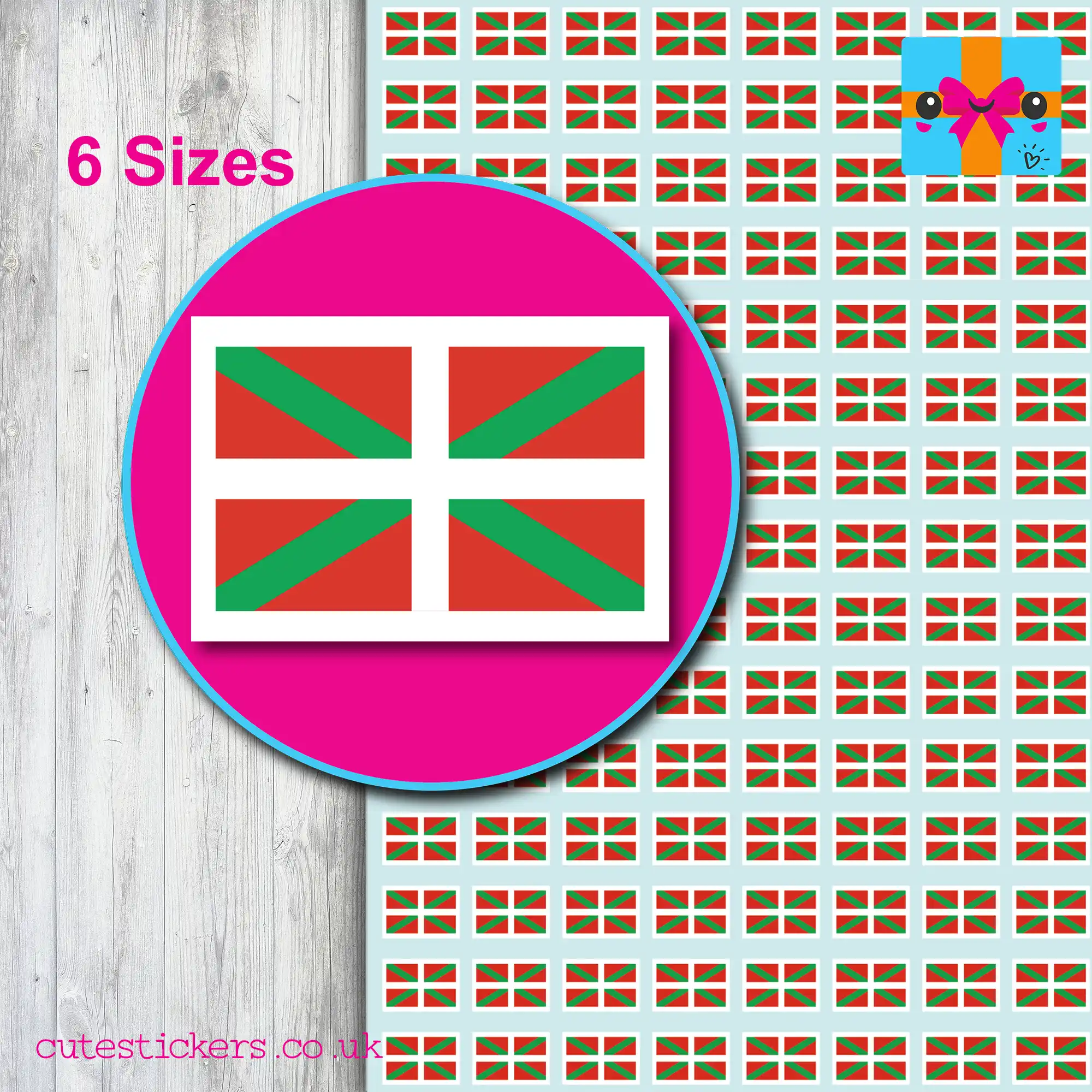Spain Basque Flag Stickers 6 Sizes