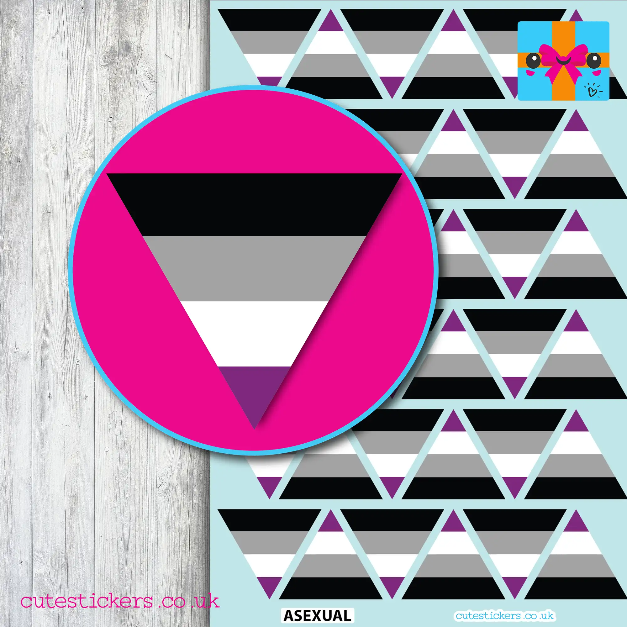 Triangle Asexual Flag Stickers