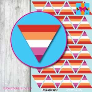 Triangle Lesbian Pride Flag Stickers