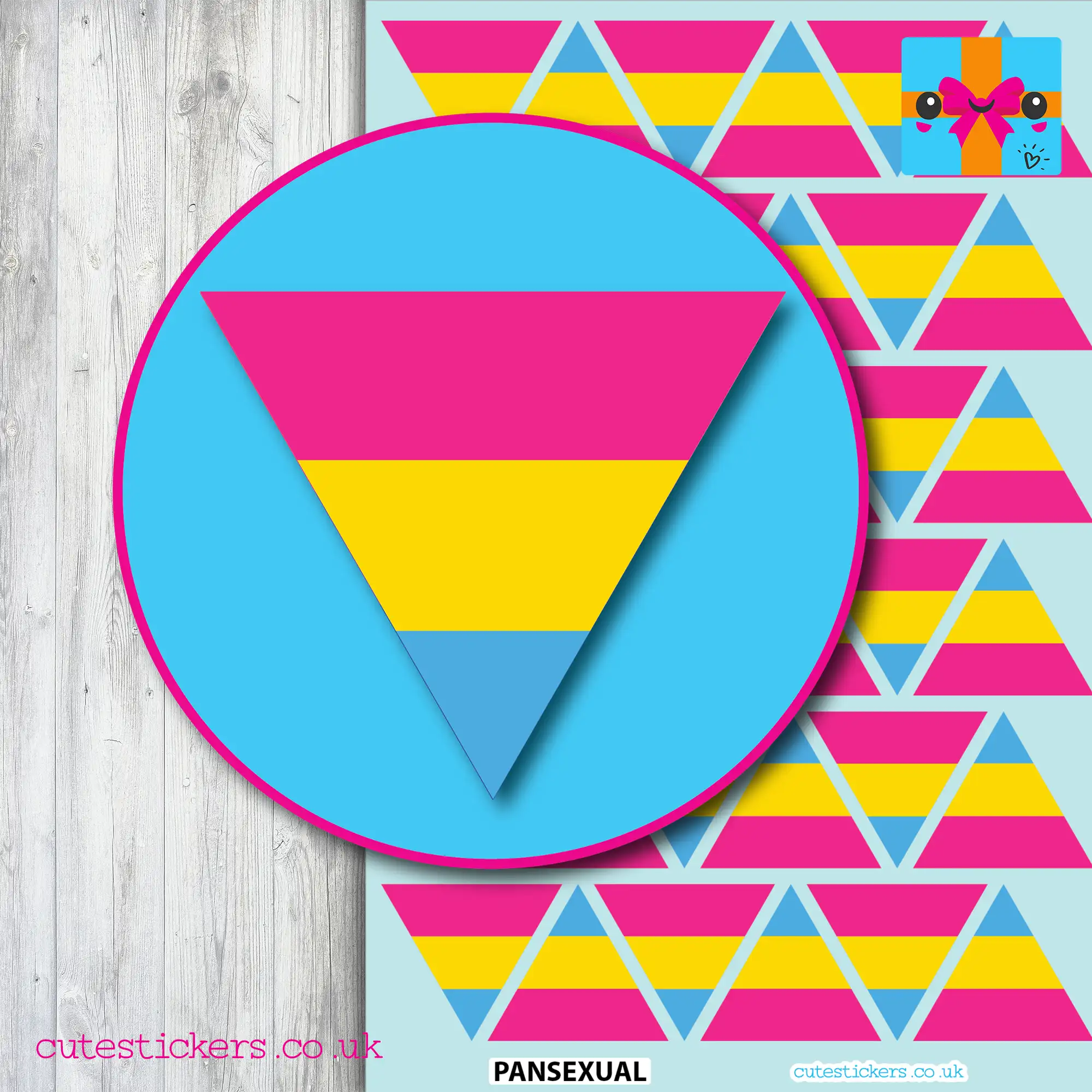 Triangle Pansexual Pan Flag Stickers