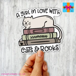kindle sticker ereader kobo in love with cats and books