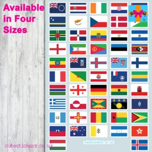 All World Flags Stickers 4 Sizes