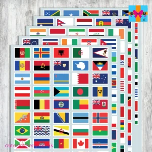 gloss Country World Flags Stickers