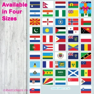 Country World Flags Stickers 30mm