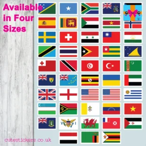 Country World Flags Stickers 10mm